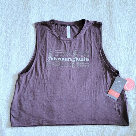 Guru Active Tops - Guru Active🤸♀️ "Adventure🧗♂️ Awaits" Graphic Tank - NWT